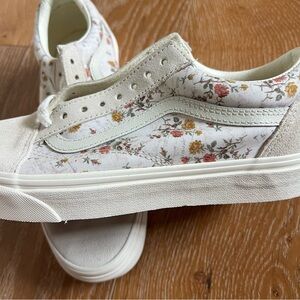 Vans Old Skool Floral Canvas and Suede Sneakers